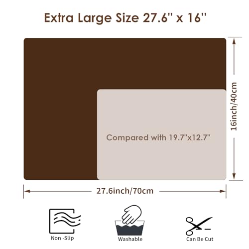 Extra Large Silicone Mat (07-coffee Brown / 27.6"L x 16"W)