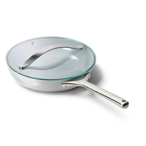 Non Stick Ceramic Frying Pan with Glass Lid (1x 10.5 IN / Gray)