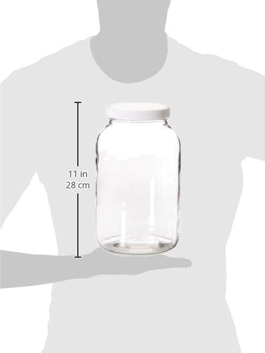 1 Gallon Glass Jar Wide Mouth with Airtight Foam Lined Plastic Lid (Clear / Pack of 4)