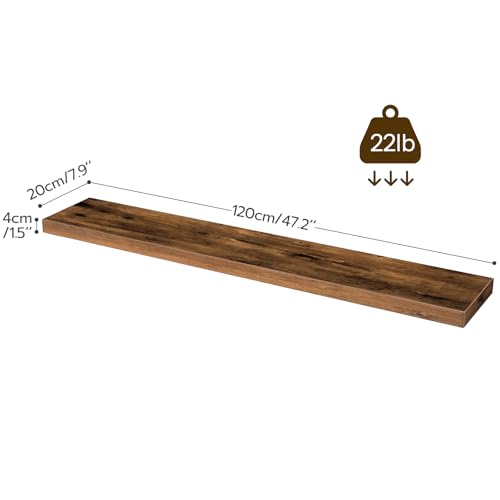 Floating Shelves for Wall (Rustic Brown / 47.2 Inches)