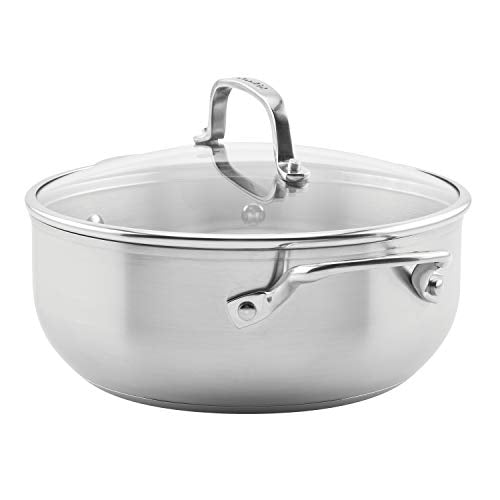 3 Ply Casserole with Lid (Silver / 4 Quarts)