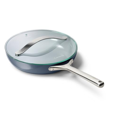 Non Stick Ceramic Frying Pan with Glass Lid (1x 10.5 IN / Navy)