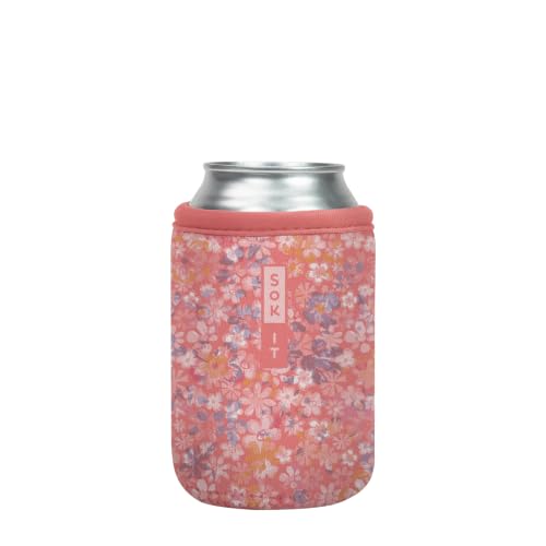 CanSok Sleeve for Beer & Soda Insulated Neoprene Cover (Blushing Blooms / 12oz Can Sleeve)