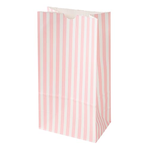 Pink And White Stripe Paper Bag (4 lb / Pink & White)