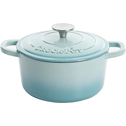 Artisan Round Enameled Cast Iron Dutch Oven (Aqua Blue / 3-Quart)