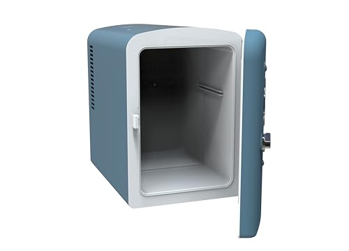 Retro 9 Can Mini Personal Fridge Portable Cooler for Car (Blue)