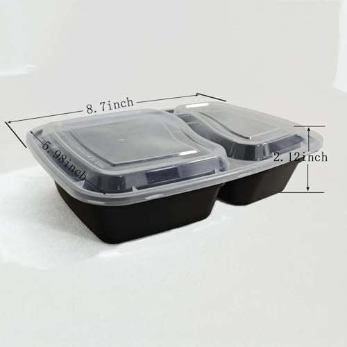 28oz 2compartment Plastic meal prep containers With Lids (28 oz square box)
