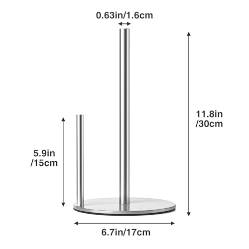 Paper Towel Holder Silver Stainless Steel Kitchen Countertop Roll Organizer
