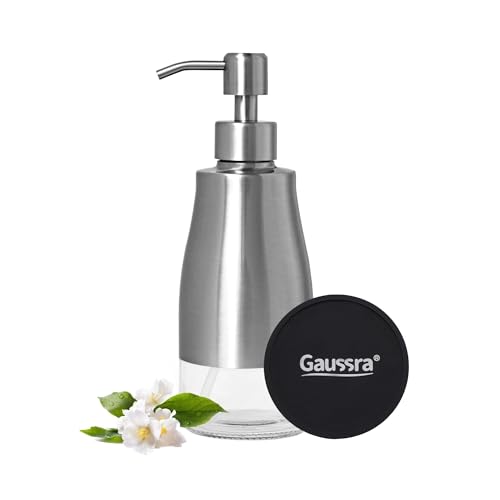 Soap Dispenser with Coaster and Stickers (Brushed Nickel)
