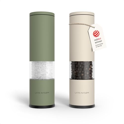 Salt and Pepper Grinder Set Manual (Sage Green/Cream Beige / Set of two manual grinders)