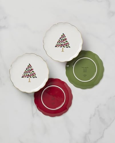 Evergreen Christmas Tidbit Plates (Scallop Tidbit Plates)
