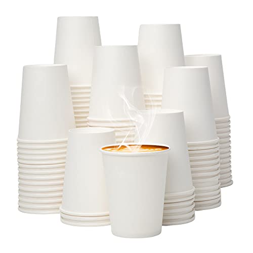 8 oz 300 Pack White Disposable Paper Coffee Cups (White / 8 oz)