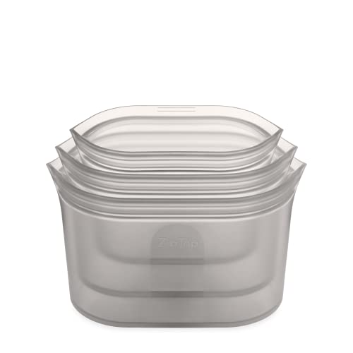Reusable Food Storage Bags (Gray / 3 Dish Set)