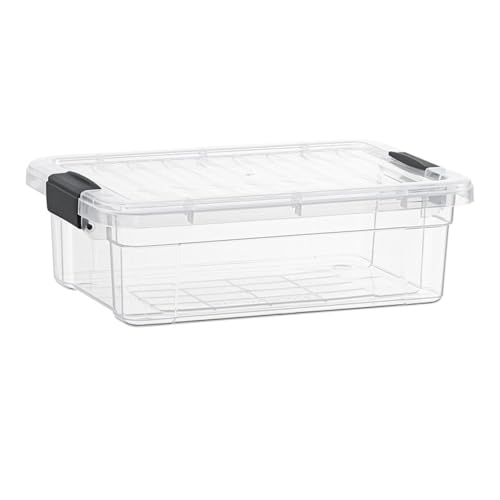 13.7 Quart Clear Plastic Storage Bin with Lid (13.7 Quart)