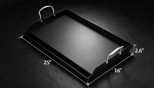 25" x 16" Cast Iron Grill Griddle Kit (25.1" x 16.1" x 2.7")