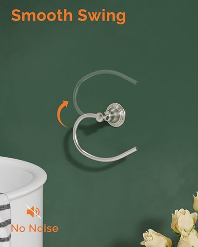 Towel Ring Wall Mounted for Bathroom (Brushed Nickel)