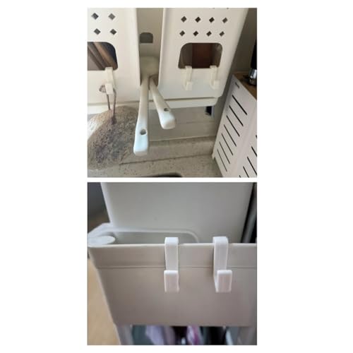 30PCS Basket Rack Multifunctional Clip Hooks Plastic Shower Toilet Bathroom Shelf Hooks for Hanging Keys Storage Clothes Hat Light Strip Kitchenware Coffee Cups Flatware Bags White
