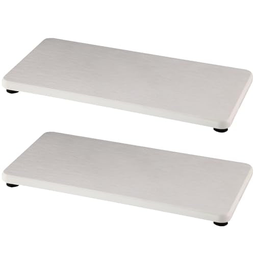 2Pcs Stone Soap Trays Water Absorbing Diatomite Coaster (White / 8.3" x 3.9")