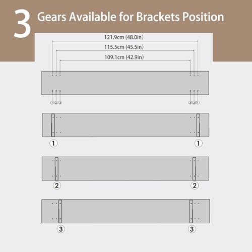 Long Wall Shelves (Rustic Brown / 55.1 Inch)