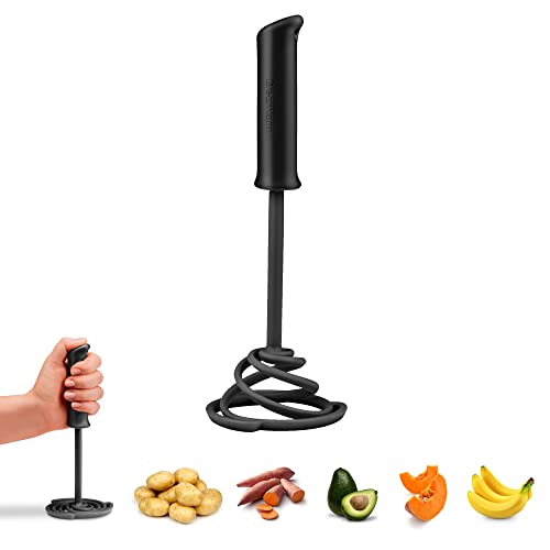 Smood Lite Ergonomic Spring Coil Potato Masher (Smood Lite / Black)