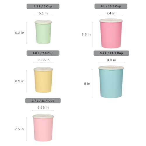 Heritage 10 Piece Pastel Tall Canister Set (5 Tall Canister Set - Heritage Multicolor)