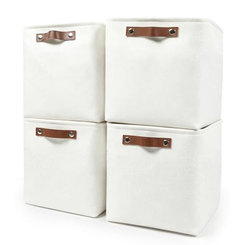 13x13 Cube Storage Bins (Full Off-White / Cube - 13"x13"x13")