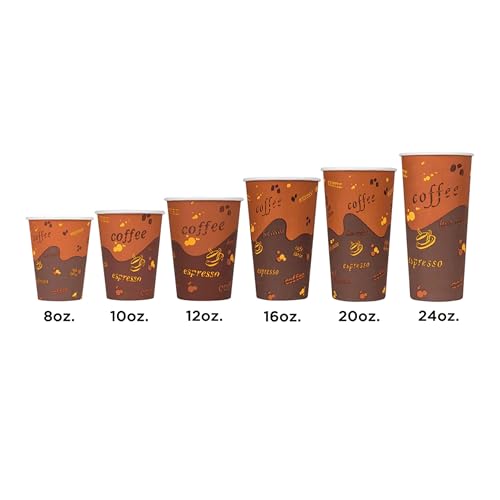 20 oz Paper Hot Coffee Cups [600 ct] Disposable (20 OZ / Café Theme)