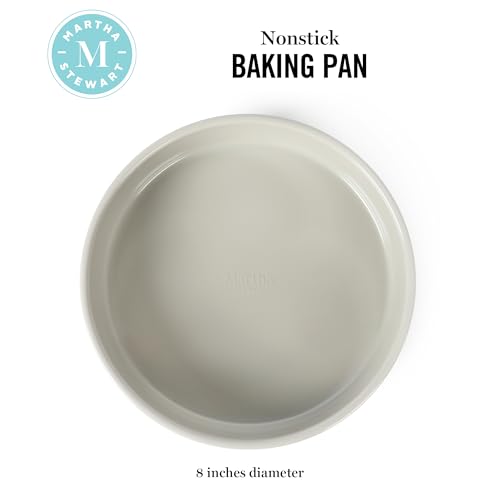Gallen 8 Inch Round Nonstick Carbon Steel Cake and Bake Pan (Cool Gray)