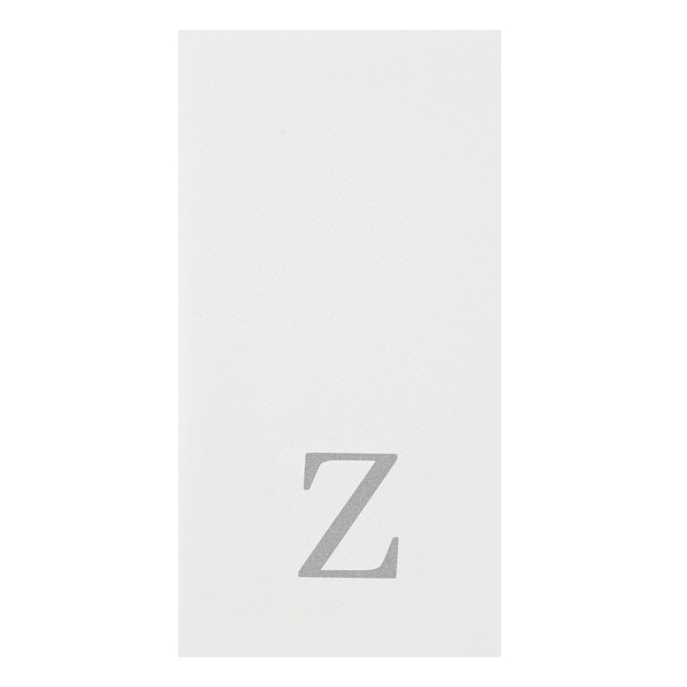 Silver Z White Linen Feel Guest Towel Napkin (Silver / 2000 Count / Z)