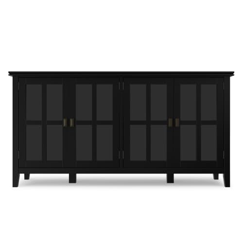 Artisan 66" Wide Solid Wood Sideboard Cabinet in Black (Black / 66 inch)