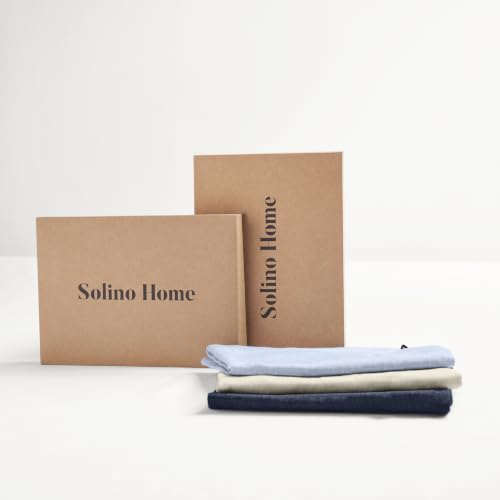 100% Linen Apron (Indigo / Ivory / 39.5 X 37 Inch)