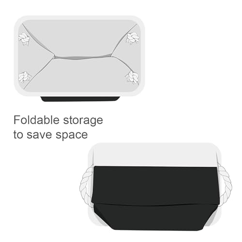 Storage Bins for Shelves (White & Black / 6PCS/Small -11.8Lx7.9Wx5.2H)