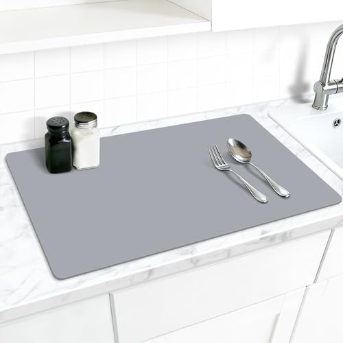 Silicone Mat for Kitchen Counter (Dark Gray / 27.5" x 16.5")