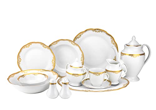 57 piece Banquet Dinnerware Set with Scalloped Edges (1797-57)