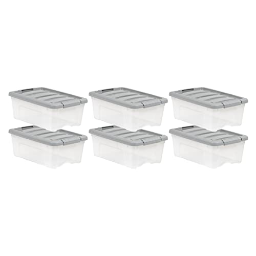 Plastic Storage Containers with Secure Latching Lids (12 Qt. - 6 Pack)