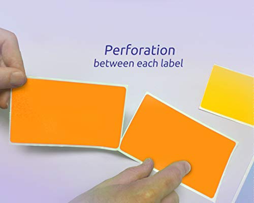 500 Rectangle Stickers (Fluorescent Orange)