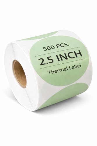 2.5 inch Green Round Thermal Sticker Roll (Green)