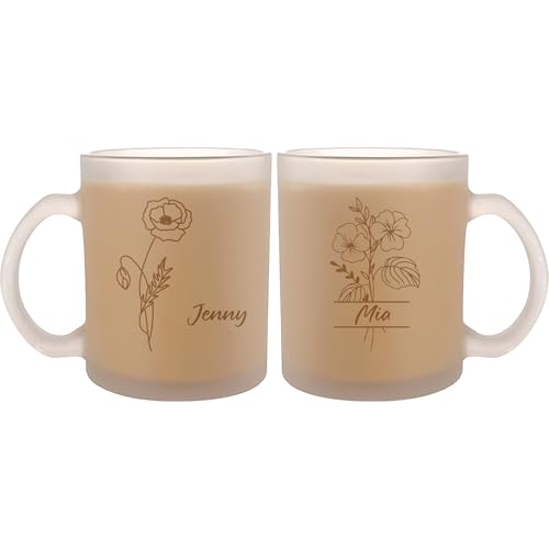 Personalized Coffee Mug (Brith Flower / Frosted Mug)