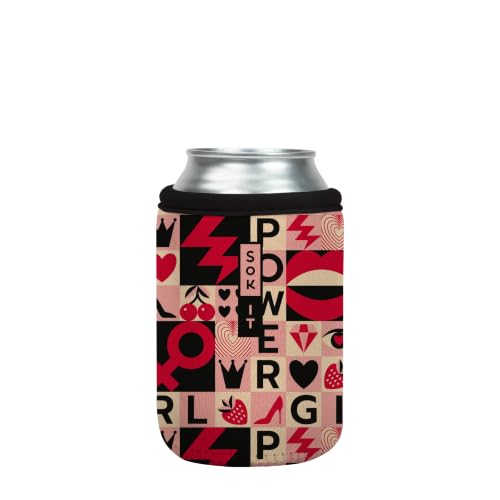 CanSok Sleeve for Beer & Soda Insulated Neoprene Cover (Girl Power / 12oz Can Sleeve)