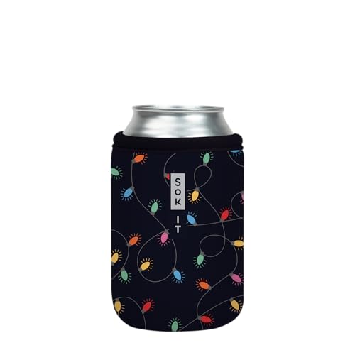 CanSok Sleeve for Beer & Soda Insulated Neoprene Cover (Rainbow Lights / 12oz Can Sleeve)