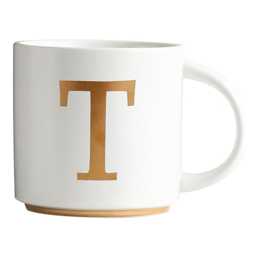 Monogram Ceramic Mugs (gold-T)