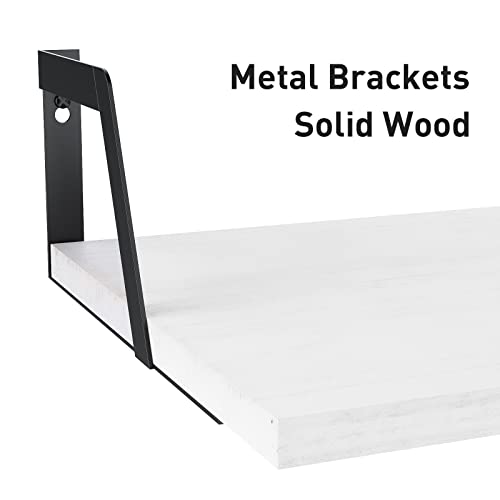 White Deep Floating Shelves (Washed White)