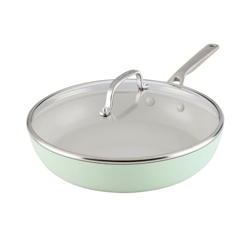 Hard Anodized Ceramic Induction Nonstick Cookware Frying Pan (Pistachio / 12.25-Inch)