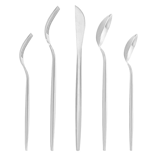 Matte Silverware Set for 8 (Silver / 40-piece)