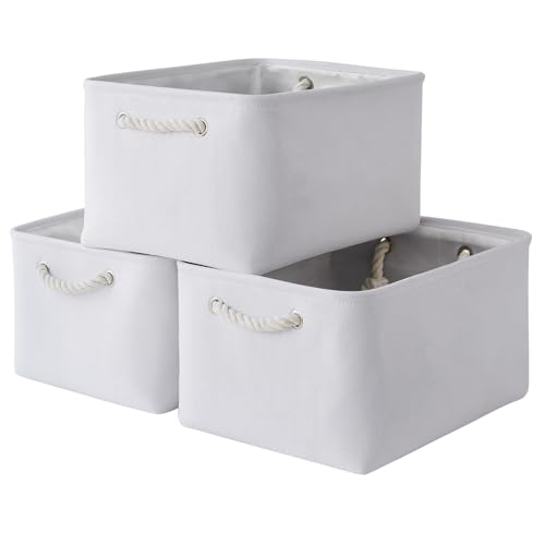 Storage Basket for Gifts Empty (White Color / 3PCS/Large - 15.7Lx11.8Wx8.3H)