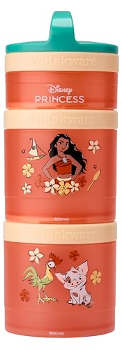 Moana) DiSNEY PRINCESS Whiskware Stackable Snack Pack - 3 Jar + Handle - Blue/Orange/Pink (Disney / Moana)