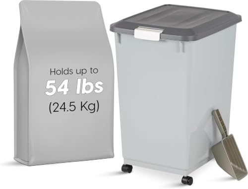 Dog Food Storage Container (54 lbs / Gray/Dark Gray)