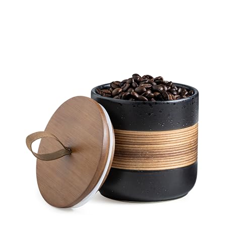 Ceramic Coffee Jar with Lid (Black / 18 fl.oz)
