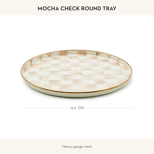Enamel Round Tray (Mocha Check)