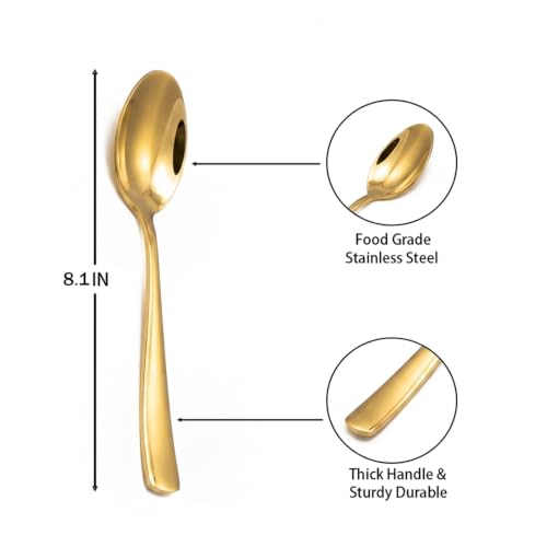 8 Piece Gold Spoons Set (Gold / 8.1 Inch)